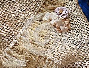 Wicker table cloth made from toquilla straw, Ecuador