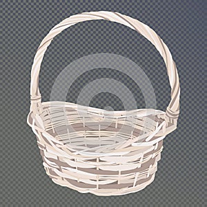 wicker white basket for flowers