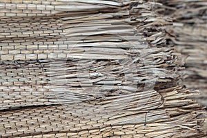 Wickerwork craft texture made from dry sedge background.Close up surface texture of hand made craft work papyrus sedge.