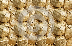 Wickerwork pattern, birch basket straw background rustic texture