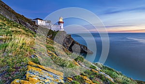 Wicklow Head lighthouse. county Wicklow. Ireland.