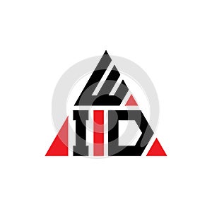 WID triangle letter logo design with triangle shape. WID triangle logo design monogram. WID triangle vector logo template with red