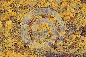 Wide abstract background in Gustav Klimt style photo