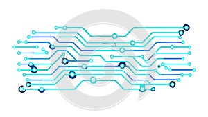 Wide Abstract Circuit Board: Digital Tech Background Vector, vector design Generative AI