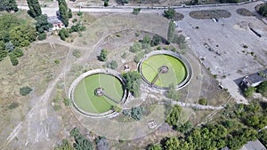 Wide aerial of water purification circle