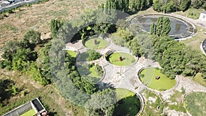 Wide aerial of water purification circle