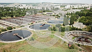 Wide aerial of water purification circle