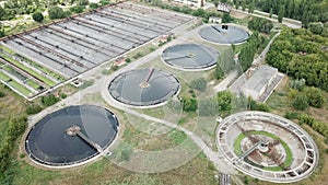 Wide aerial of water purification circle