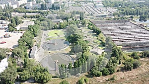 Wide aerial of water purification circle