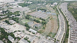 Wide aerial of water purification circle