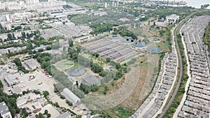 Wide aerial of water purification circle