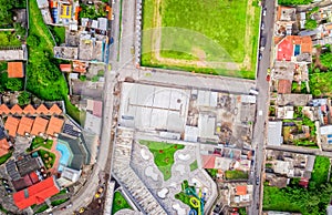 Wide Angle, Aerial Shot Of Banos De Agua Santa, EcuadorWide Ang