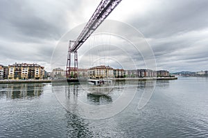 Wide angle of the Bizkaia suspension bridge