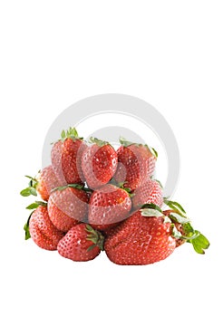 Wide angle of bunch of strawberries