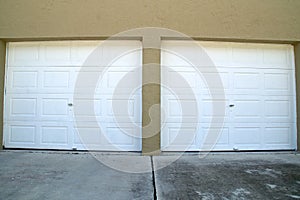 Wide angle garage doors closed