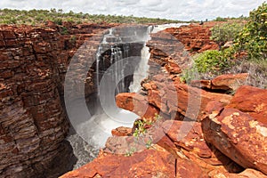 Wide angle image of the Easternmost falls on the King George River