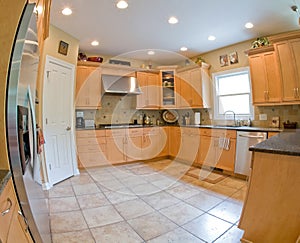Wide Angle of Modern Kitchen