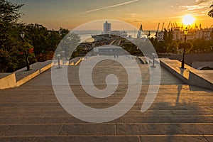 Odessa city travel view from the Potemkin stairs photo