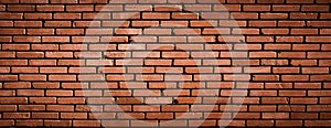 Wide Angle Old Red Brick Wall Background