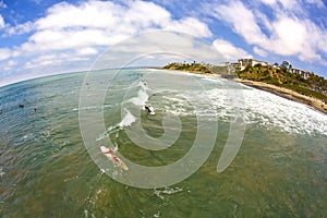 Wide Angle San Clemente Surfing