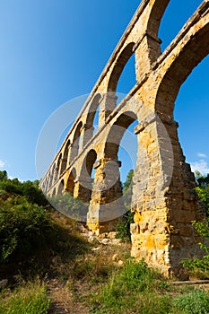 Wide angle shot of Aqueduct in Tarragona