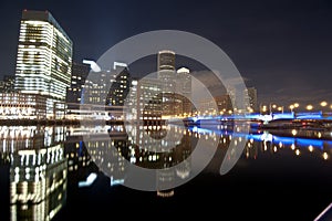 Wide-angle shot of Boston skyline