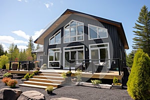 wide-angle shot of a home equipped with energy-efficient windows