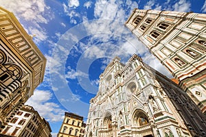 A wide angle shot of Santa Maria Del Fiore cathedral, Florence