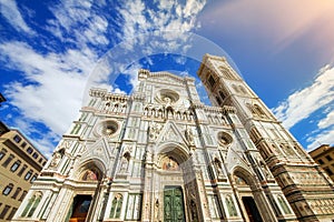 A wide angle shot of Santa Maria Del Fiore cathedral, Florence