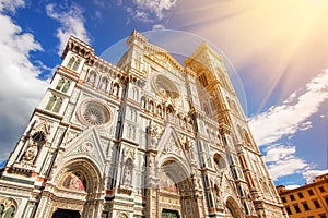 A wide angle shot of Santa Maria Del Fiore cathedral, Florence