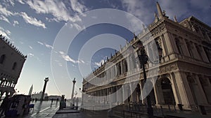 Wide angle shot of St Marks square in Venice