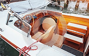 Wide angle shot of yachts in the summer time