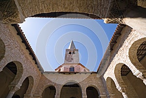 Wide angle view of Atrium of Euphrasian basilica