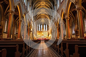 wide-angle view of the cathedrals nave