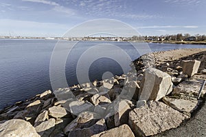 Wide-angle view of Fairhaven shoreline