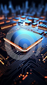 Wide angle view of high tech circuitry Abstract 3D background texture