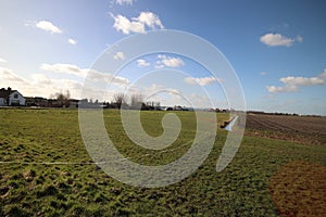 Wide angle view of polder Wilde Veenen at Donderdam between the