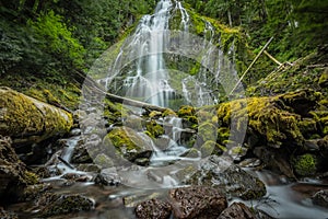 Wide Angle View of Proxy Falls from Water Level