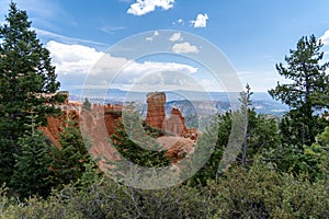 Wide angle view of rock formation at Agua Canyon in Bryce Canyon National Park