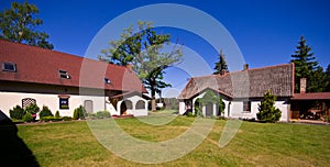 Wide angle view of rural residence in Poland