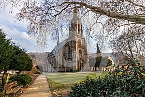 Wide angle view at the Schlosskirche in Meisenheim