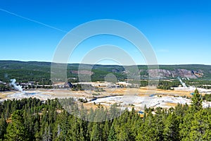 Wide Angle View of Upper Geyser Basin photo