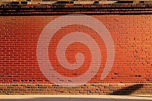 Wide angle Vintage Red brick wall Background.created with the help of artificial intelligence