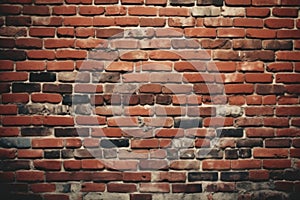 Wide Angle Vintage Red Brick Wall Background