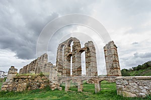 Wide Aqueduct of the Miracles in Merida, Spain, UNESCO