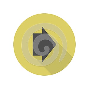 wide arrow long shadow icon. Simple glyph, flat vector of WEB icons for ui and ux, website or mobile application