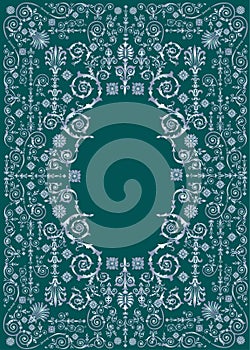 Wide blue floral frame