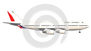 Wide body aircraft 1-Lateral view white background 3D Rendering Ilustracion 3D