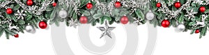 Wide bow-shaped Christmas border photo