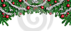 Wide bow shaped Christmas border